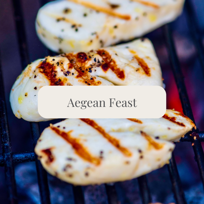 Grilled chicken fillets with seasoning on a barbecue grill.